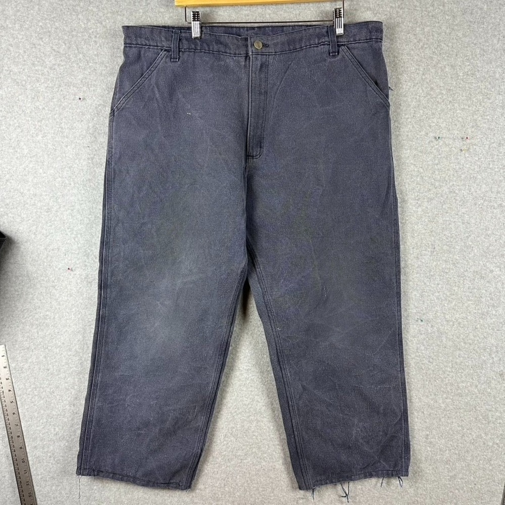 VTG Carhartt Mens‎ Sz 38x26 Midnight Canvas Straight Trail Pants USA WU3092